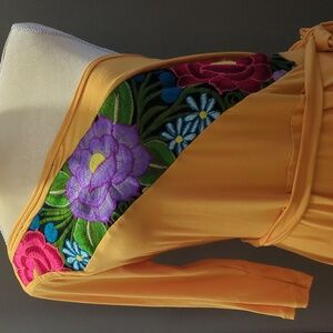 Mexican Artesanía Blouse Mustard Yellow